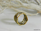 Real Pine Branch Ring, Handmade Nature Jewelry, Organic Forest Band, Gift for Luck & Protection, Eco Sustainable Oxidized Brass