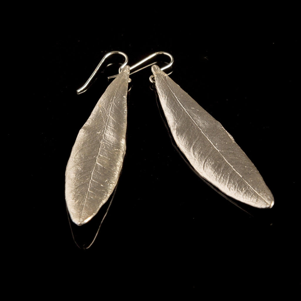 Real Olive Leaf Earring, Handmade Nature Jewelry, Organic Tree Dangles, Gift for Health & Luck, Eco Sustainable Sterling Silver 925