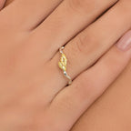 Real Jasmine & Juniper Branch Gold Ring, Handmade Minimalist Jewelry, Organic Forest Band, Gift for Longevity, Sterling Silver 925