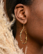 Real Mimosa Branch Earrings, Handmade Nature Jewelry, Organic Forest Hoops, Gift for Vitality & Luck, Gold on Sterling Silver 925