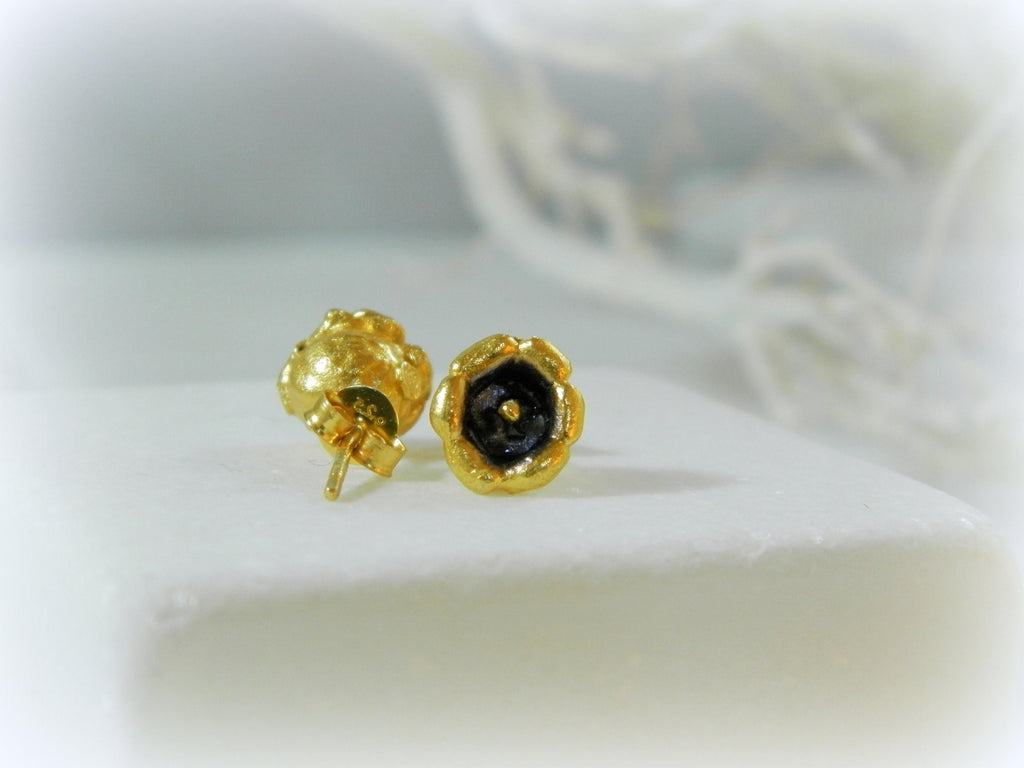 Real Lily of the Valley Flower Studs, Handmade Minimalist Jewelry, Dainty Organic Earrings, Gift for Health & Luck, Sterling Silver 925