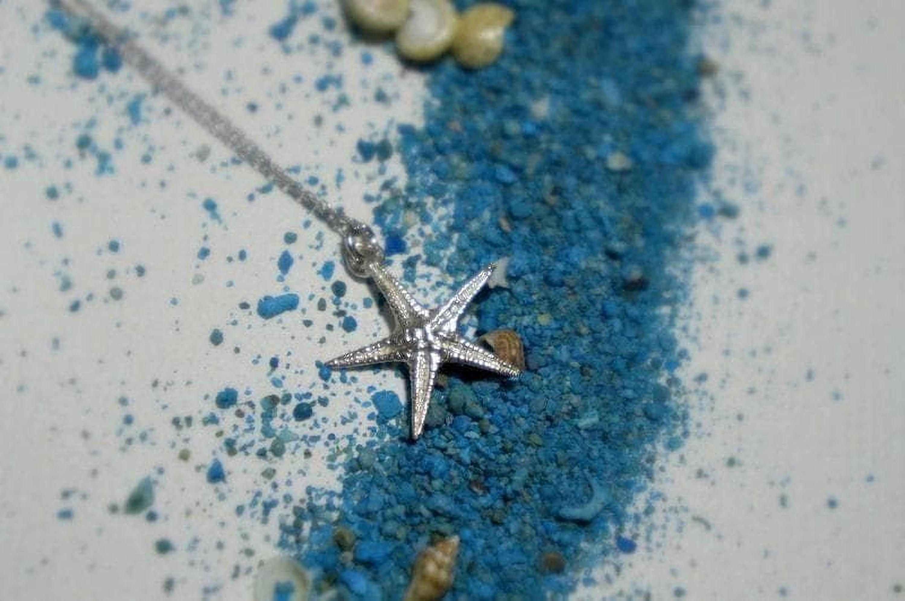 Real Starfish Gold Pendant, Handmade Minimalist Jewelry, Beach Necklace, Gift for Resilience and Renewal, Sterling Silver 925
