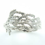 Real Cypress Leaf Ring, Gold Plated on Sterling Silver 925 Jewelry, Handmade Minimalist Jewelry Birthday Gift for Women