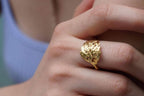 Real Fern Leaf Ring, Handmade Boho Jewelry, Organic Forest Band, Gift for Luck & Protection, Eco Sustainable Brass