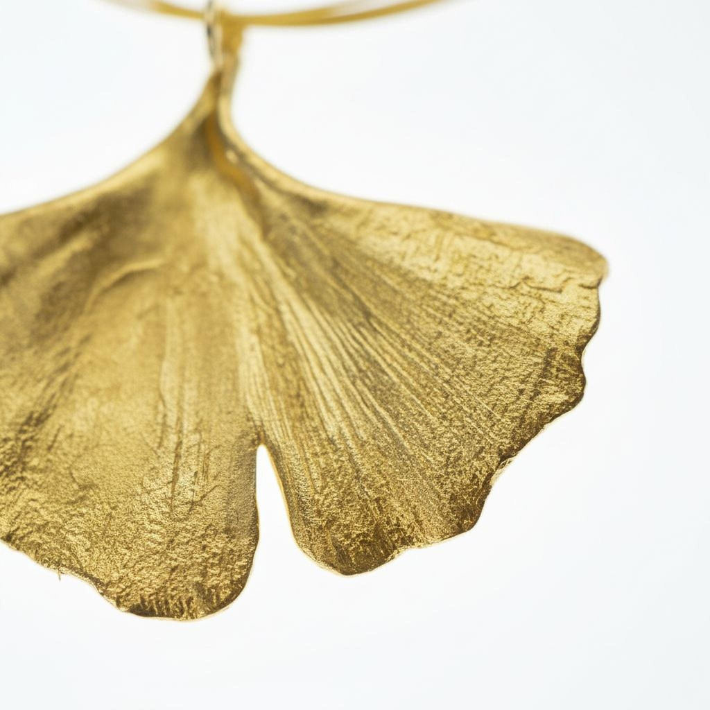 Real Ginkgo Biloba Leaf Necklace, 14K Gold Plated Brass Pendant, Handmade Jewelry Gift for Her, Birthday Gift for Women, Nature-Inspired