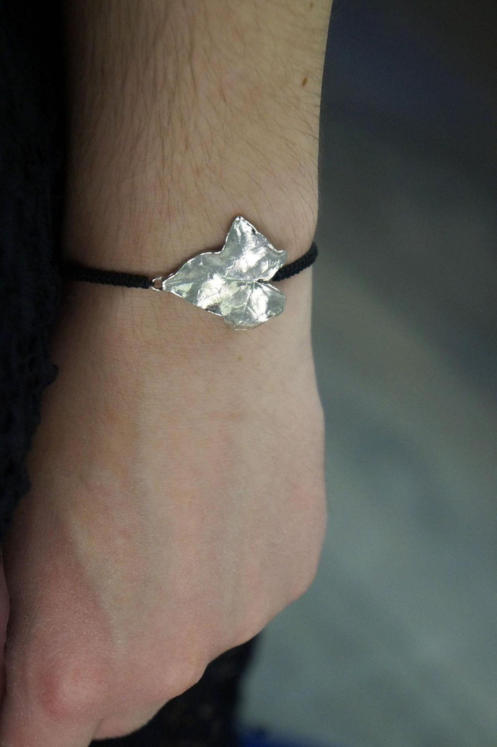 Adjustable eco Bracelet, Sterling silver 925 Ivy Leaf, Natural Botanical Bracelet. Symbolism of  fidelity, eternal life, and resilience