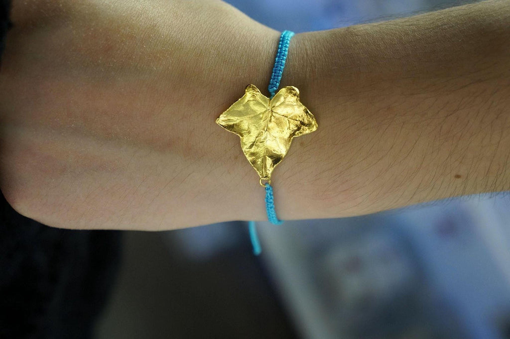 Adjustable eco Bracelet, Sterling silver 925 Ivy Leaf, Natural Botanical Bracelet. Symbolism of  fidelity, eternal life, and resilience