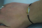 Two tones Sterling silver 925 Adjustable Woven & Braided Bracelet, made from Two real Olive leaves. Makes Yin-Yang