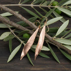 Real Olive Leaves Dangle Earrings - Silver 925/ 14k Dipped Gold Plated or Rose plated. Symbolize harmony, protection, and prosperity.