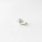 Silver Chamomile Flower Ring, Handmade Minimalist Jewelry, Botanical Band, Gift for Luck & Health, Eco Sustainable Sterling Silver 925