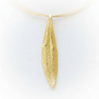 Gold Olive Leaf Pendant, Handmade Nature Jewelry, Organic Tree Necklace, Gift for Luck & Longevity, Eco Sustainable Sterling Silver 925