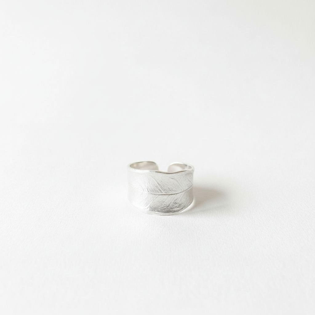 Real Olive Leaf Ring, Handmade Nature Jewelry, Organic Tree Band, Boho Gift for Success & Health, Eco Sustainable Sterling Silver 925