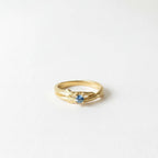 Nature Gold Branch Ring with color Zircon. Gold Plated Sterling Silver 925 Twig Ring, Handmade Minimalist Jewelry