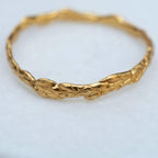 Solid Gold Juniper Branch Ring, Handmade Minimalist Jewelry, Dainty Forest Twig, Gift for Vitality & Luck, Real Gold (9K, 14K, 18K)