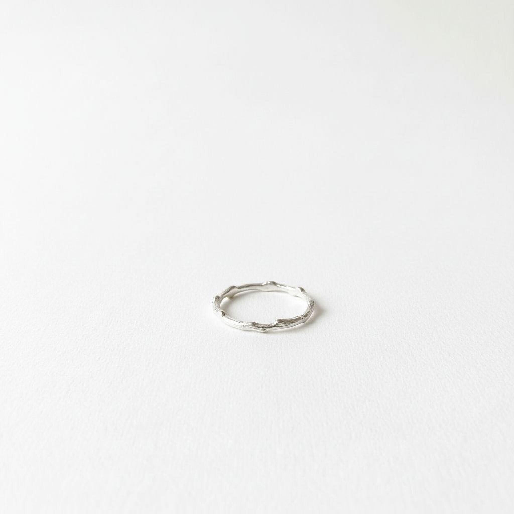 Silver Olive Leaf Branch Ring, Handmade Minimalist Jewelry, Organic Tree Band, Dainty Gift for Longevity & Success, Sterling Silver 925