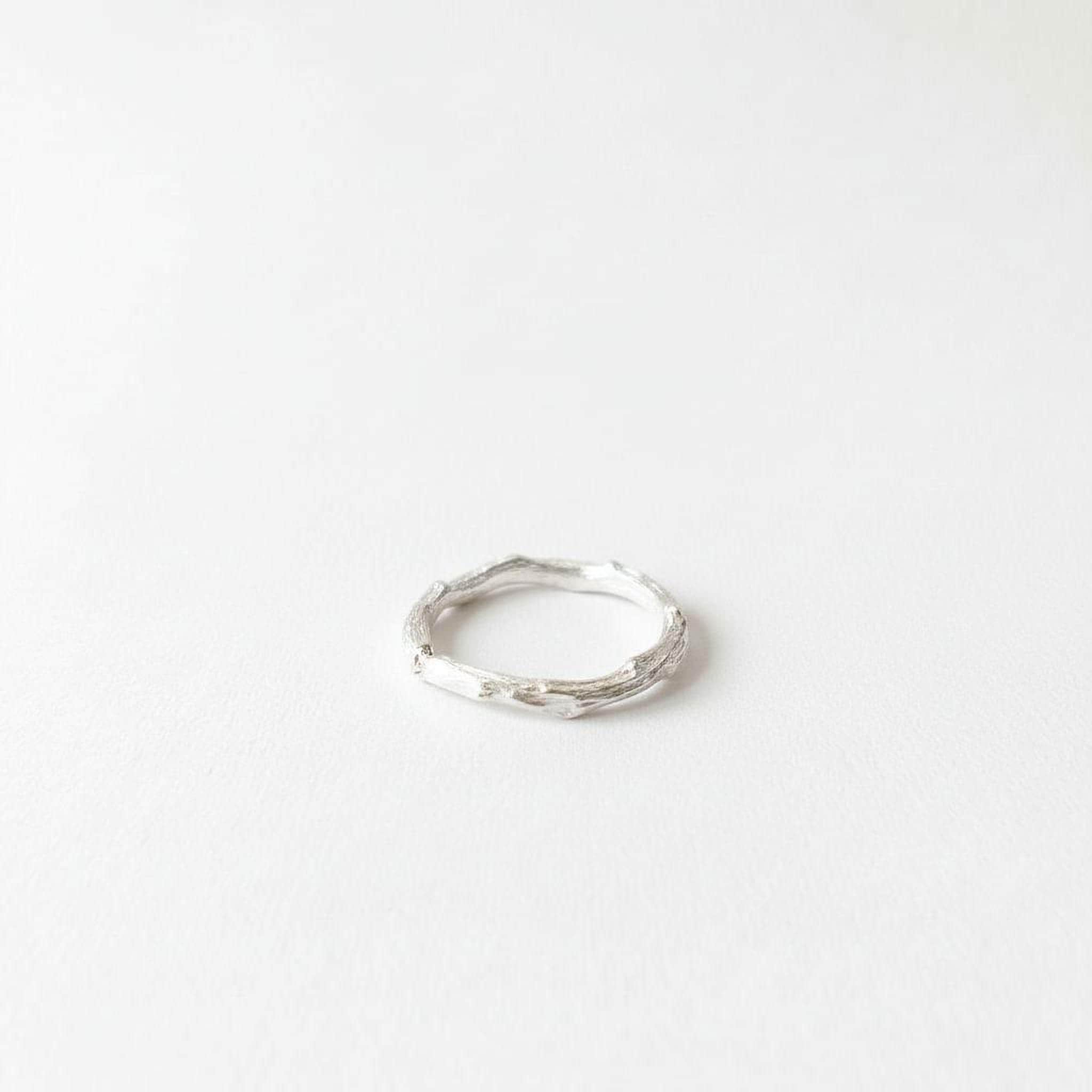 Dainty Branch Ring, Handmade Minimalist Jewelry, Organic Promise Band, Eco Gift for Vitality & Luck, Gold or Sterling Silver 925