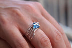 Real Jasmine Branch Ring with Zircon, Handmade Nature Jewelry, Organic Boho Band, Gift for Vitality & Luck, Sterling Silver 925