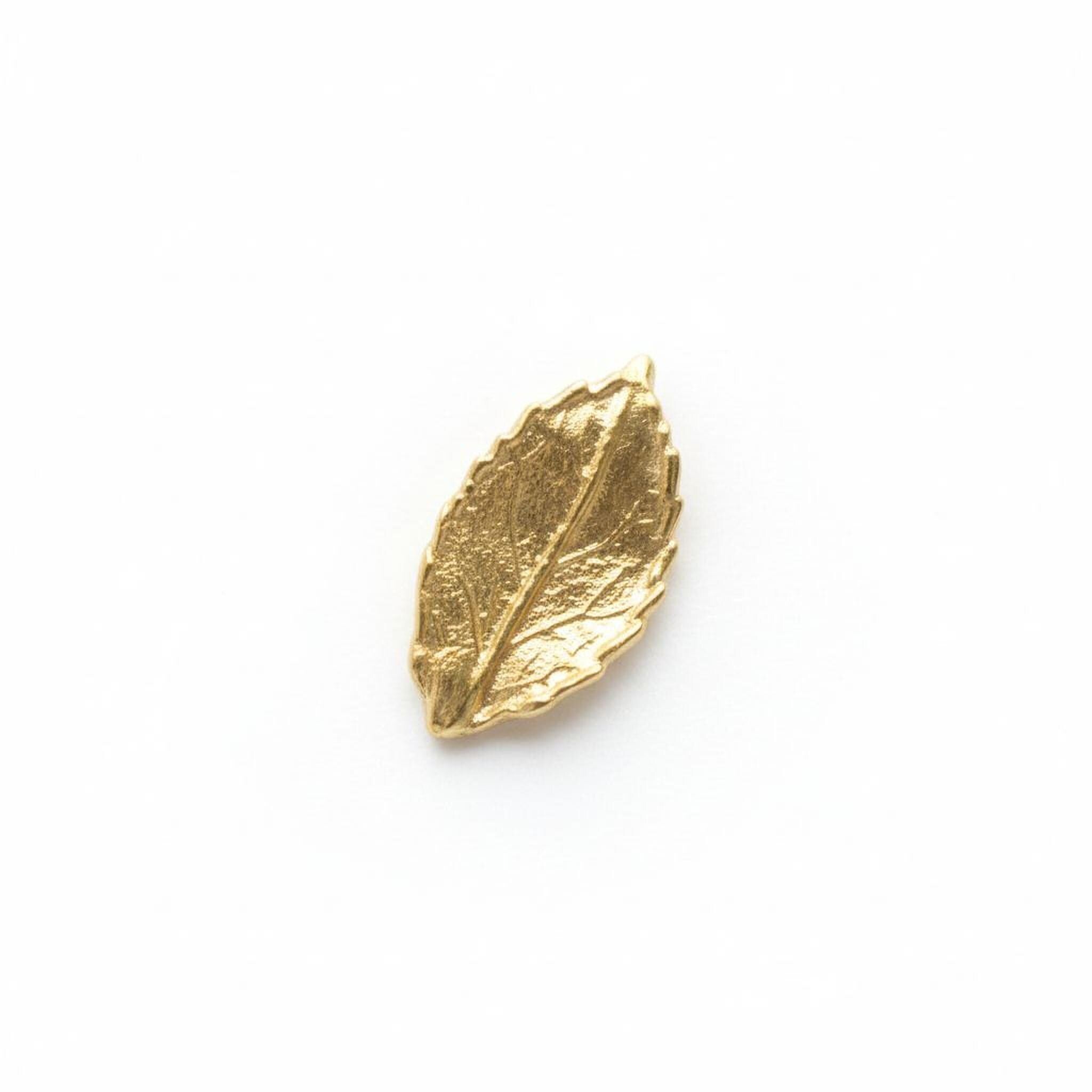 Real Rose leaf Gold Earrings, Handmade Minimalist Jewelry, Organic Nature Studs, Gift for Health & Passion, Gold or Sterling Silver 925