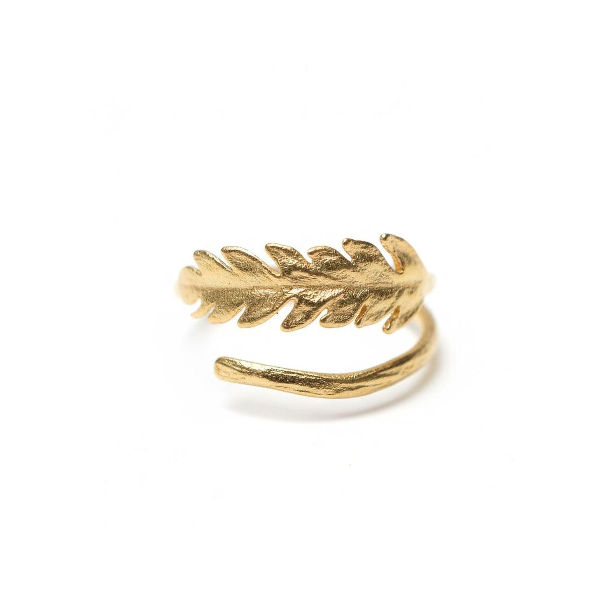 Real Fern Leaf Ring, Handmade Nature Jewelry, Organic Minimalist Band, Gift for Luck & Rejuvenation, Gold or Sterling Silver 925