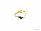 Minimalist Twig Ring -14k Gold Plated on Sterling Silver 925.Jasmine branch with cypress Leaf Detail