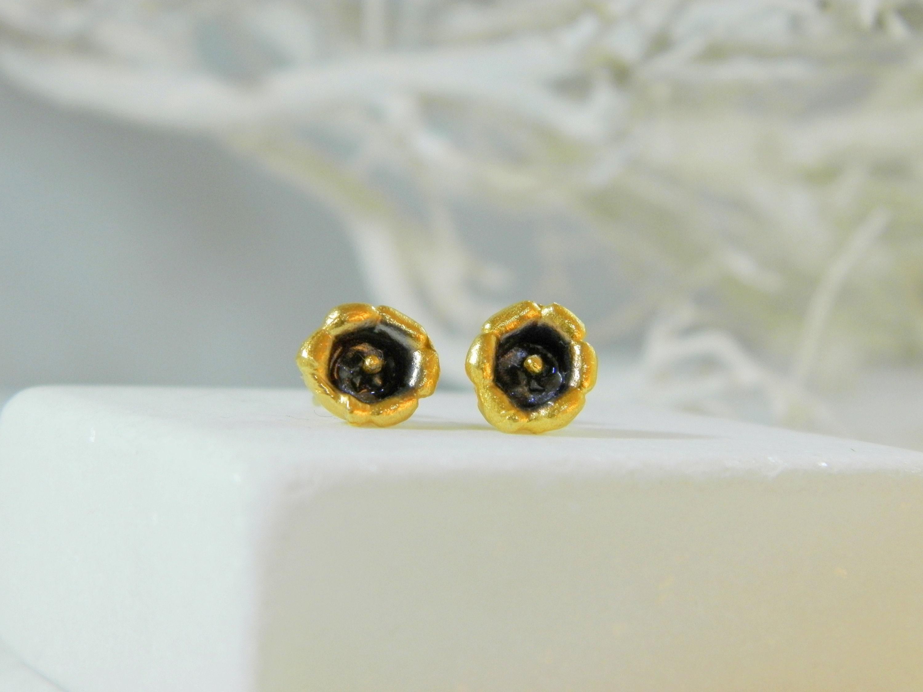 Real Lily of the Valley Flower Studs, Handmade Minimalist Jewelry, Dainty Organic Earrings, Gift for Health & Luck, Sterling Silver 925