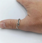Gold  Olive Twig Ring, Handmade Minimalist Jewelry, Natural Stack Band, Gift for Good Fortune, Eco Sustainable Sterling Silver 925