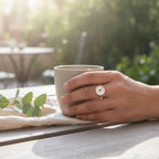 Real Leaf Loop Ring, Handmade Minimalist Jewelry, Botanical Silver Band, Gift for Luck & Longevity, Eco Sustainable Sterling Silver 925