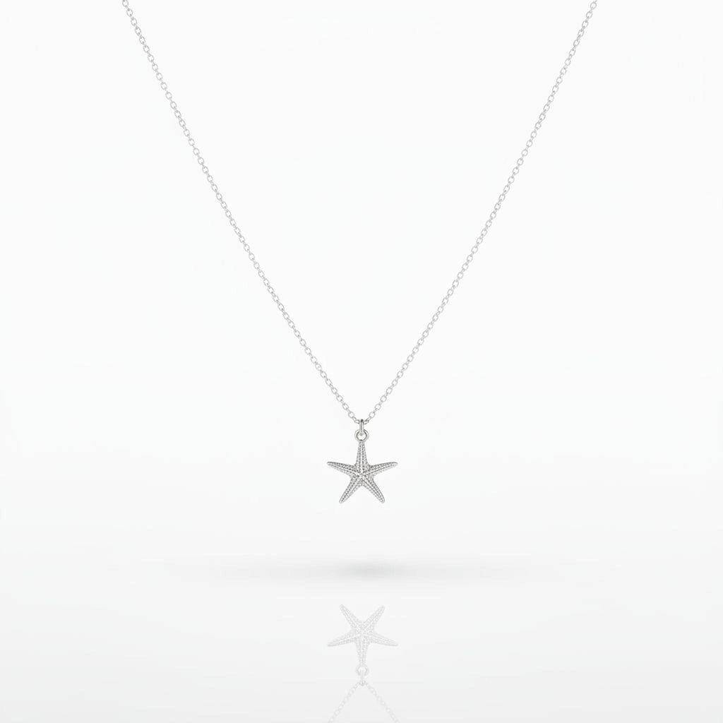 Real Starfish Gold Pendant, Handmade Minimalist Jewelry, Beach Necklace, Gift for Resilience and Renewal, Sterling Silver 925