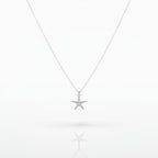 Real Starfish Gold Pendant, Handmade Minimalist Jewelry, Beach Necklace, Gift for Resilience and Renewal, Sterling Silver 925