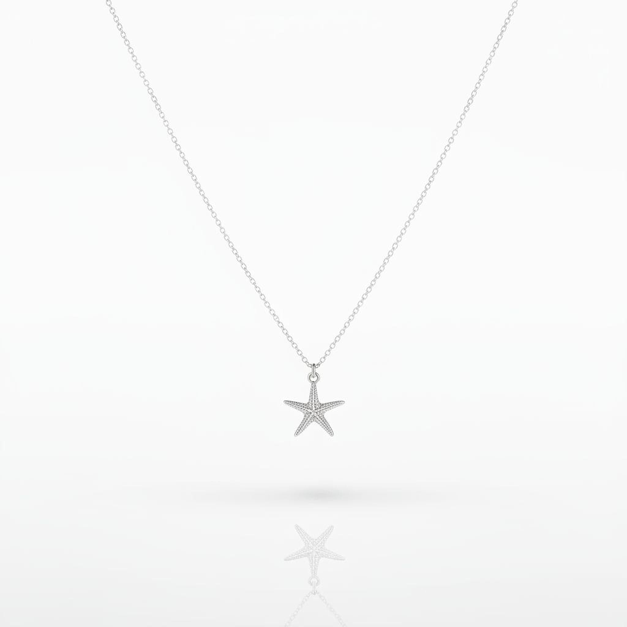 Real Starfish Gold Pendant, Handmade Minimalist Jewelry, Beach Necklace, Gift for Resilience and Renewal, Sterling Silver 925