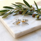 Sterling silver 925 Cufflinks, olive leaves and fruits Wedding Gift for Men.Symbolizing peace , protection and prosperity.
