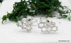 Silver Honeycomb Cufflinks, Handmade Men's Accessories for Suit, Jewelry Inspired by Bees, Sterling Silver 925