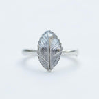 Real Rose Leaf Silver Ring, Handmade Minimalist Jewelry, Organic Forest Band, Gift for Passion & Health, Eco Sustainable Sterling Silver 925