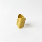 Gold Ivy Leaf Ring, Handmade Statement Jewelry, Nature Inspired Organic Band, Gift for Purity & Health, Eco Sustainable Sterling Silver 925