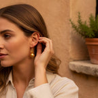 Real Pomegranate Earrings, Half Pomegranate Jewelry, Sterling Silver 925 - Gold Plated, Symbol of Fertility & Abundance, Nature Inspired