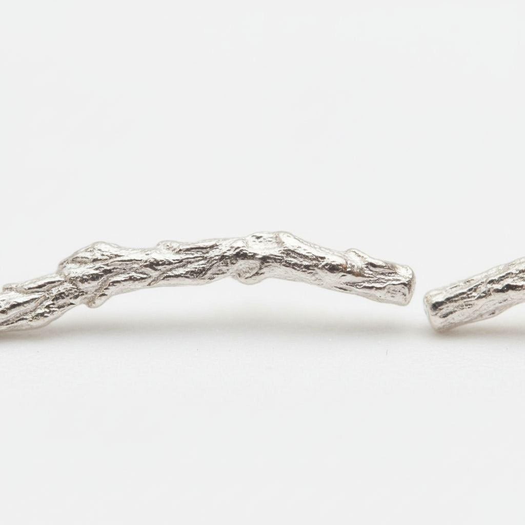 Real Juniper Studs, Handmade Minimalist Jewelry, Organic Earrings for Everyday Wear, Gift for Luck, Eco Sustainable Sterling Silver 925