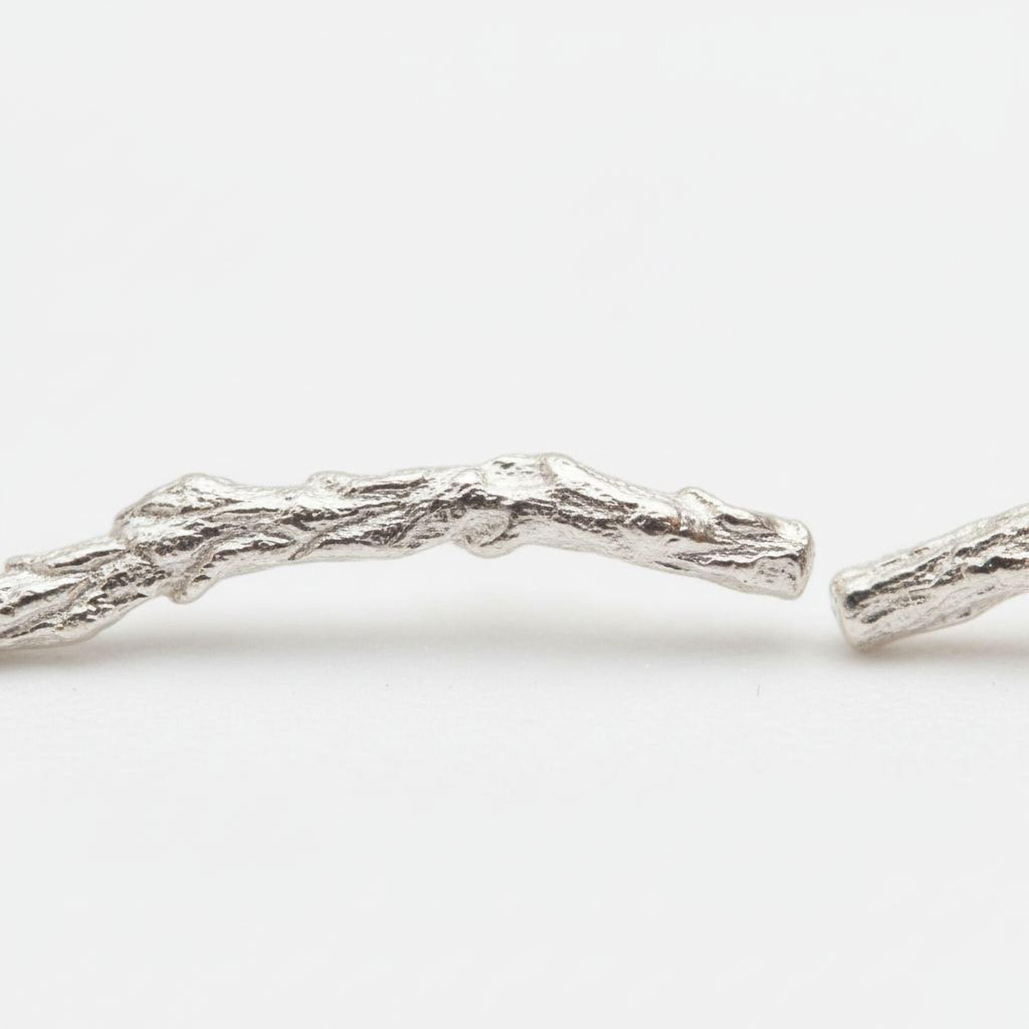 Real Juniper Studs, Handmade Minimalist Jewelry, Organic Earrings for Everyday Wear, Gift for Luck, Eco Sustainable Sterling Silver 925
