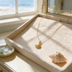 Dainty Sea Shell Necklace, Handmade Minimalist Jewelry, Summer Pendant, Gift for Longevity and Renewal, Sustainable Sterling Silver 925