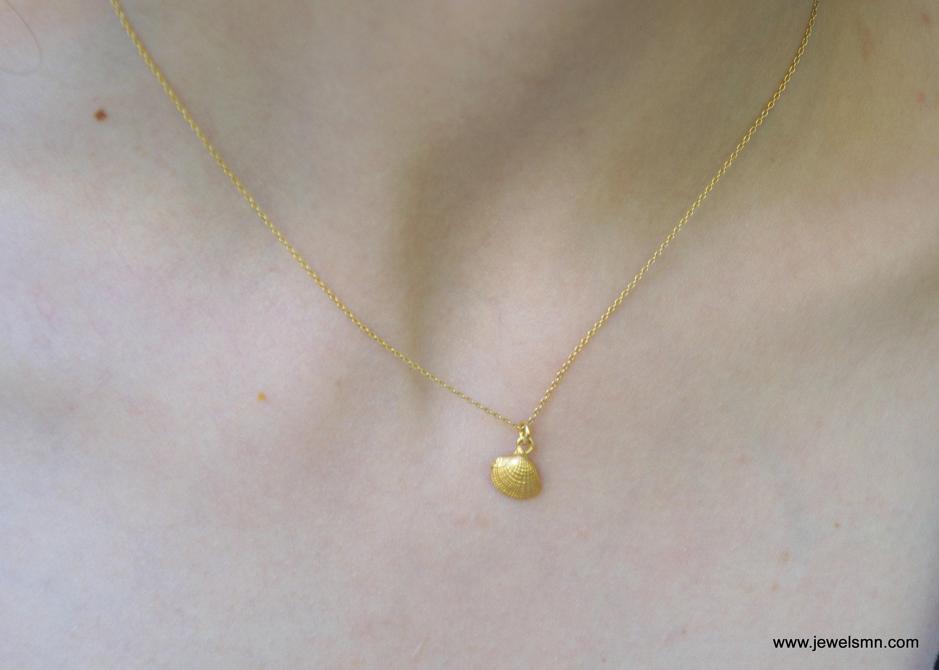 Dainty Sea Shell Necklace, Handmade Minimalist Jewelry, Summer Pendant, Gift for Longevity and Renewal, Sustainable Sterling Silver 925
