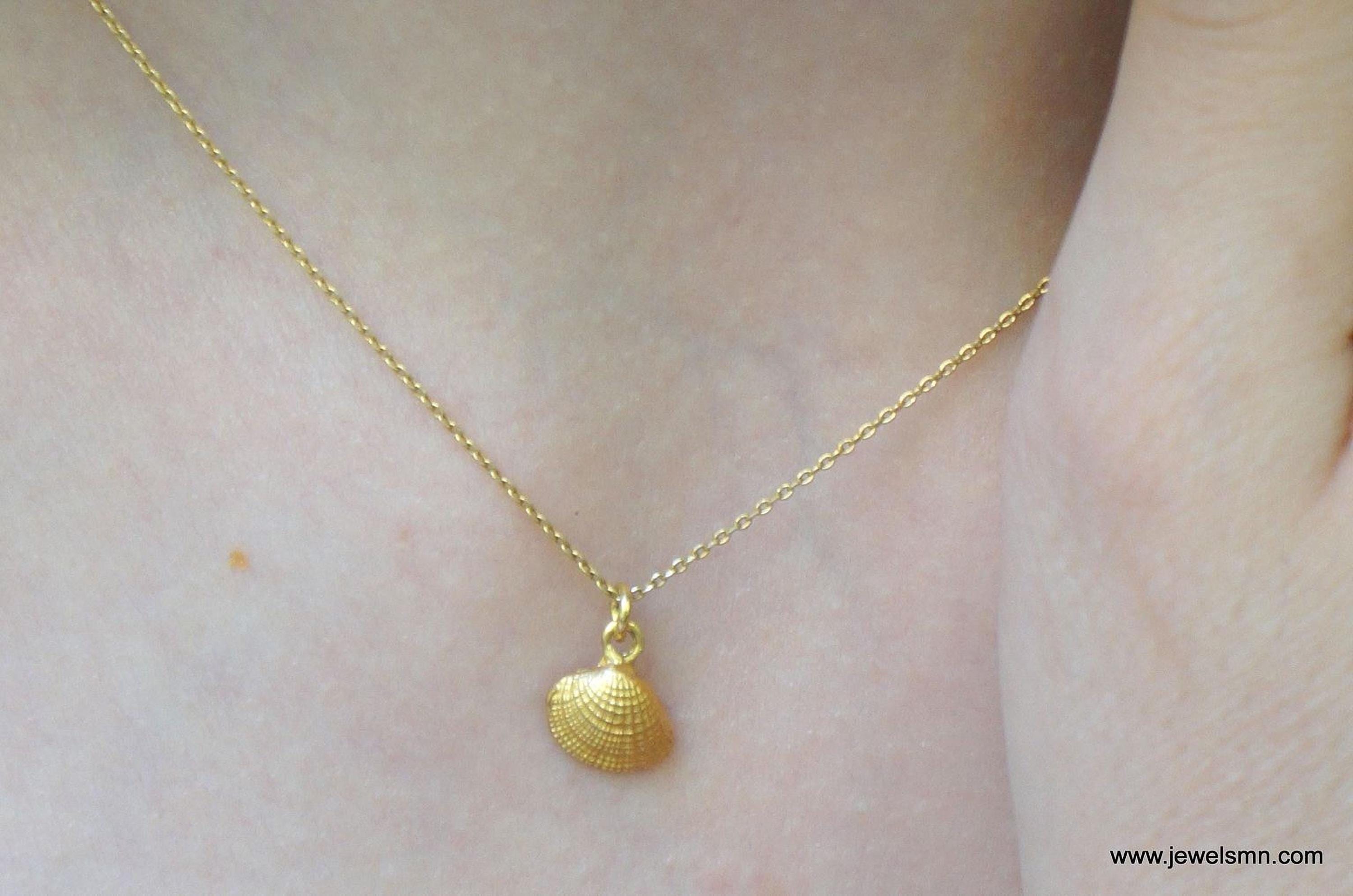 Dainty Sea Shell Necklace, Handmade Minimalist Jewelry, Summer Pendant, Gift for Longevity and Renewal, Sustainable Sterling Silver 925