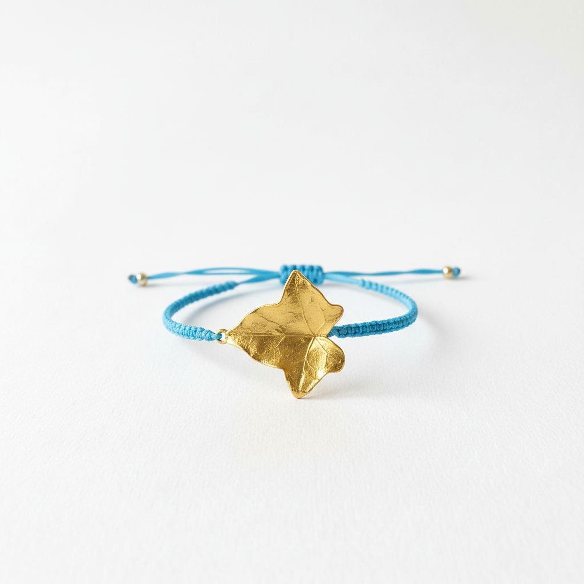 Adjustable eco Bracelet, Sterling silver 925 Ivy Leaf, Natural Botanical Bracelet. Symbolism of  fidelity, eternal life, and resilience