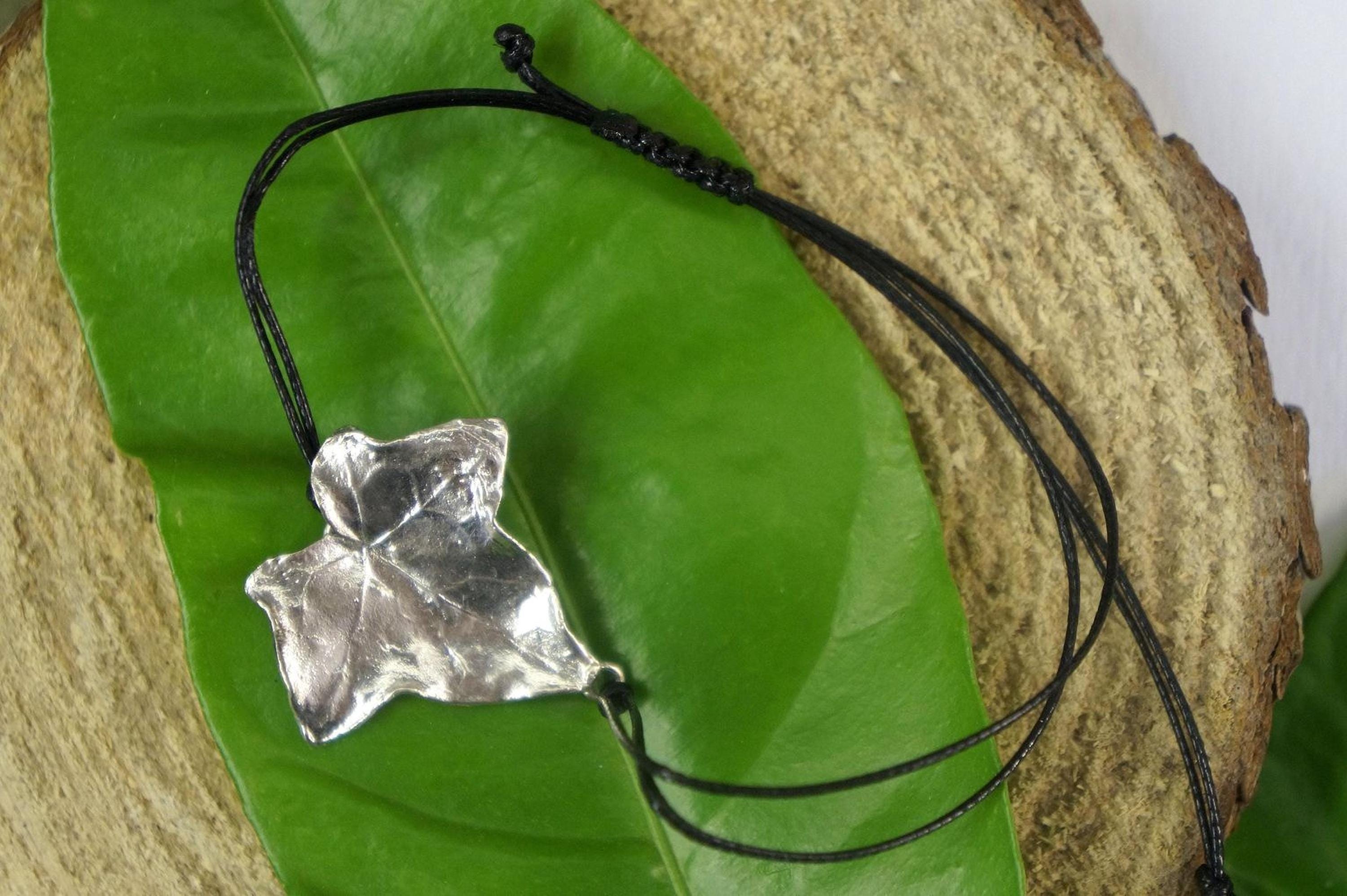 Adjustable eco Bracelet, Sterling silver 925 Ivy Leaf, Natural Botanical Bracelet. Symbolism of  fidelity, eternal life, and resilience