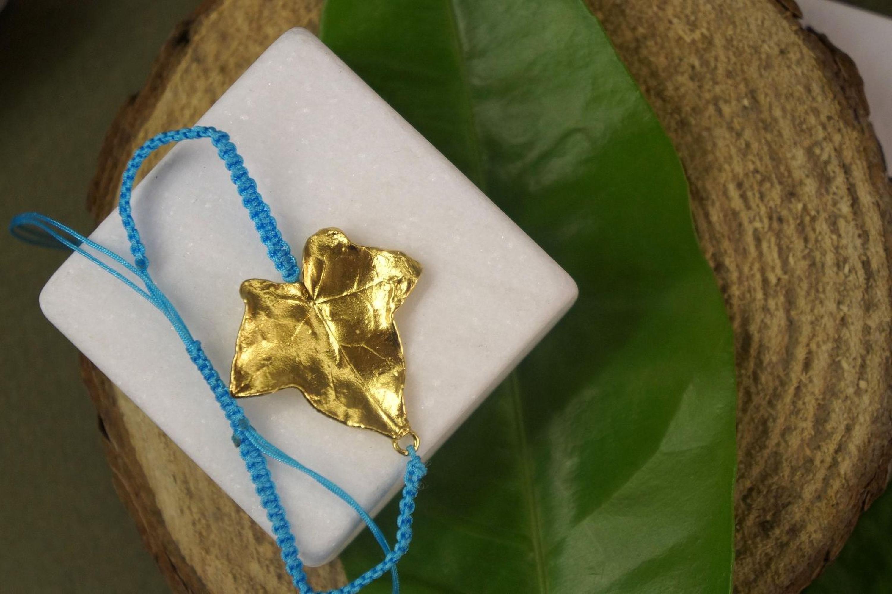 Adjustable eco Bracelet, Sterling silver 925 Ivy Leaf, Natural Botanical Bracelet. Symbolism of  fidelity, eternal life, and resilience