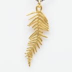 Solid Gold Acacia Leaf Necklace, Handmade Nature Jewelry, Organic Forest Pendant, Gift for Vitality & Health, Real Gold (9K, 14K, 18K)