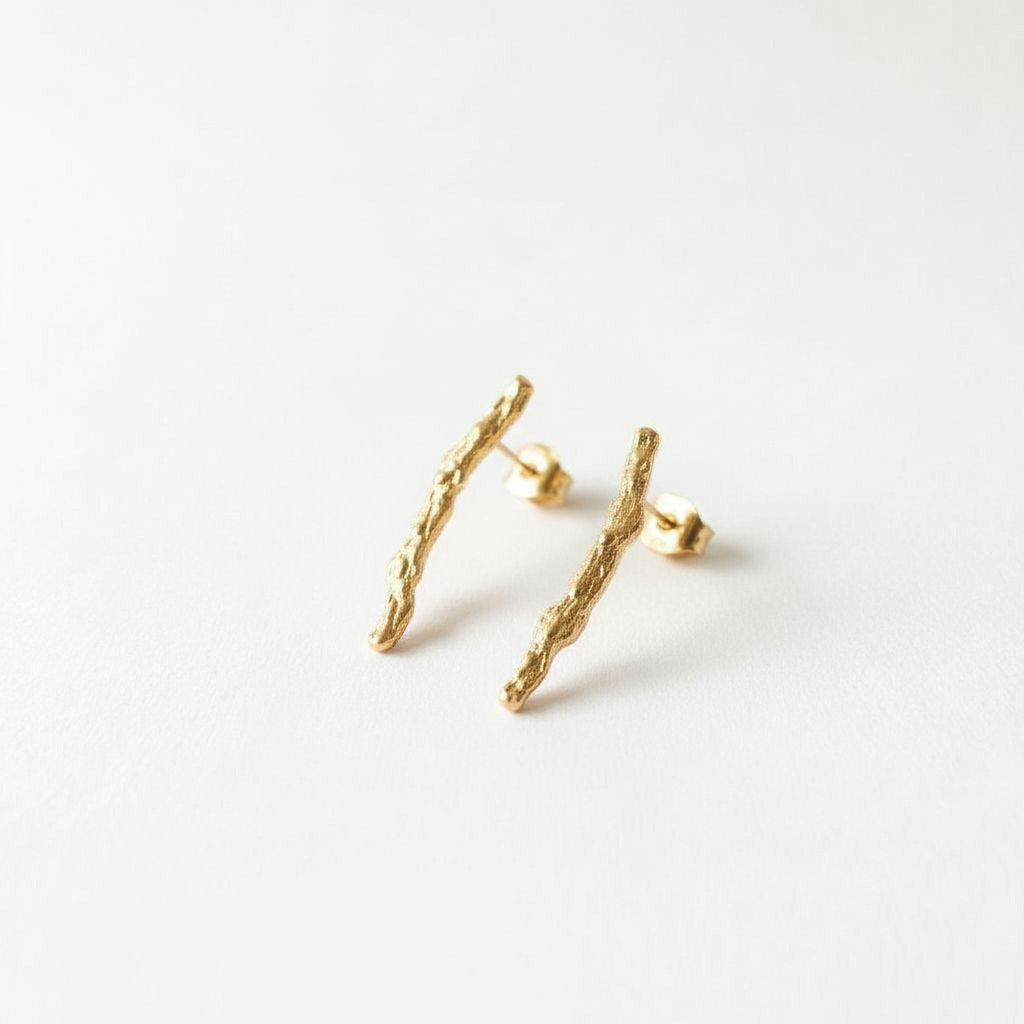 Real Juniper Branch Studs, Handmade Minimalist Jewelry, Organic Forest Earrings, Dainty Gift for Health & Resilience, Sterling Silver 925