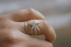 Real Starfish Silver Ring, Handmade Minimalist Jewelry, Organic Beach Band, Gift for Health & Resilience, Sterling Silver 925