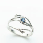 Real Jasmine Branch Ring, Gold or Sterling Silver 925, Handmade Organic Forest Band Jewelry, Gift for Luck & Health,