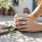 Real Olive Leaf Ring, Handmade Nature Jewelry, Organic Tree Band, Boho Gift for Success & Health, Eco Sustainable Sterling Silver 925