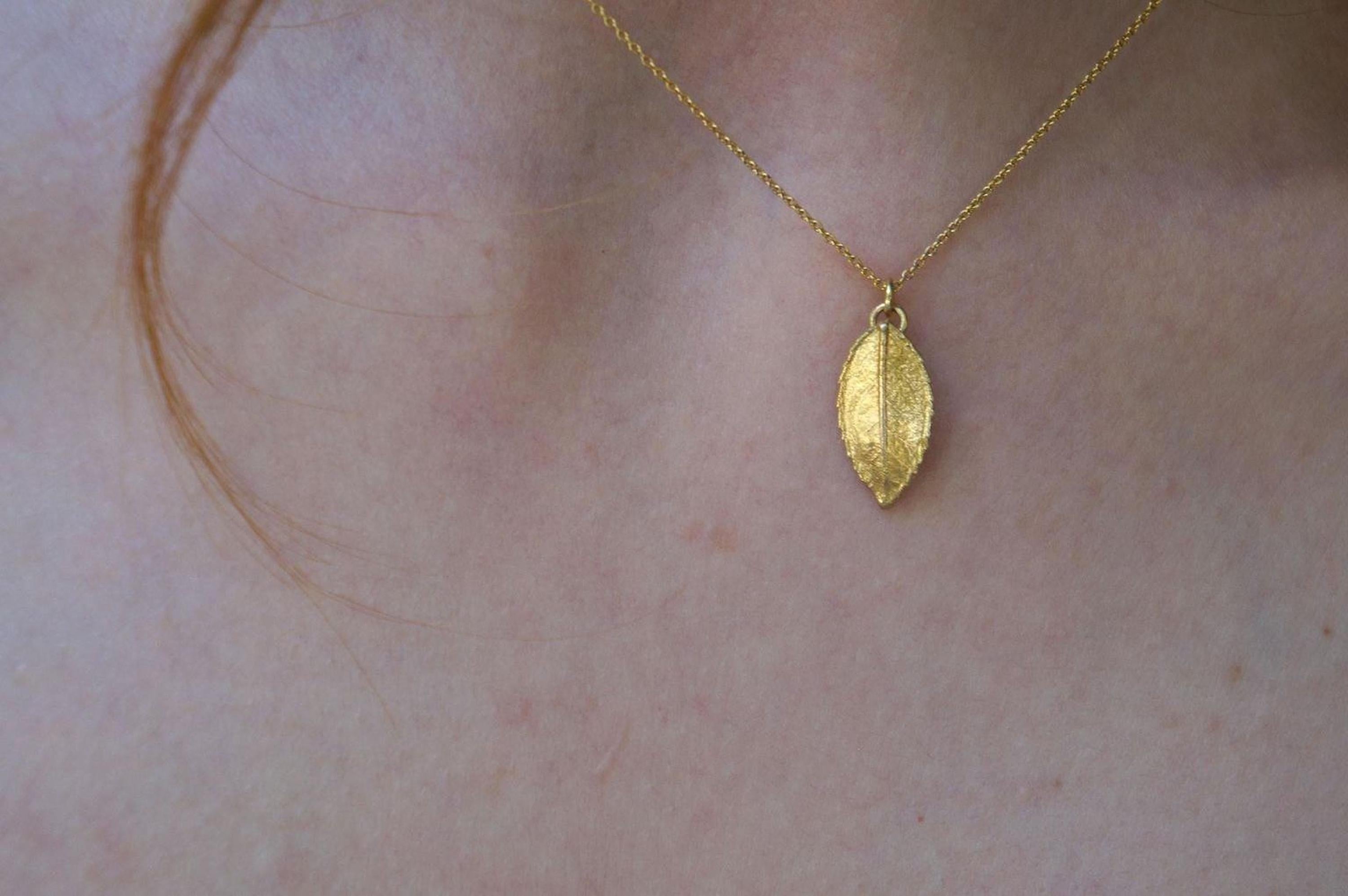 Real Rose Leaf Necklace, Handmade Minimalist Jewelry, Organic Nature Pendant, Eco Gift for Health & Passion, Gold or Sterling Silver 925
