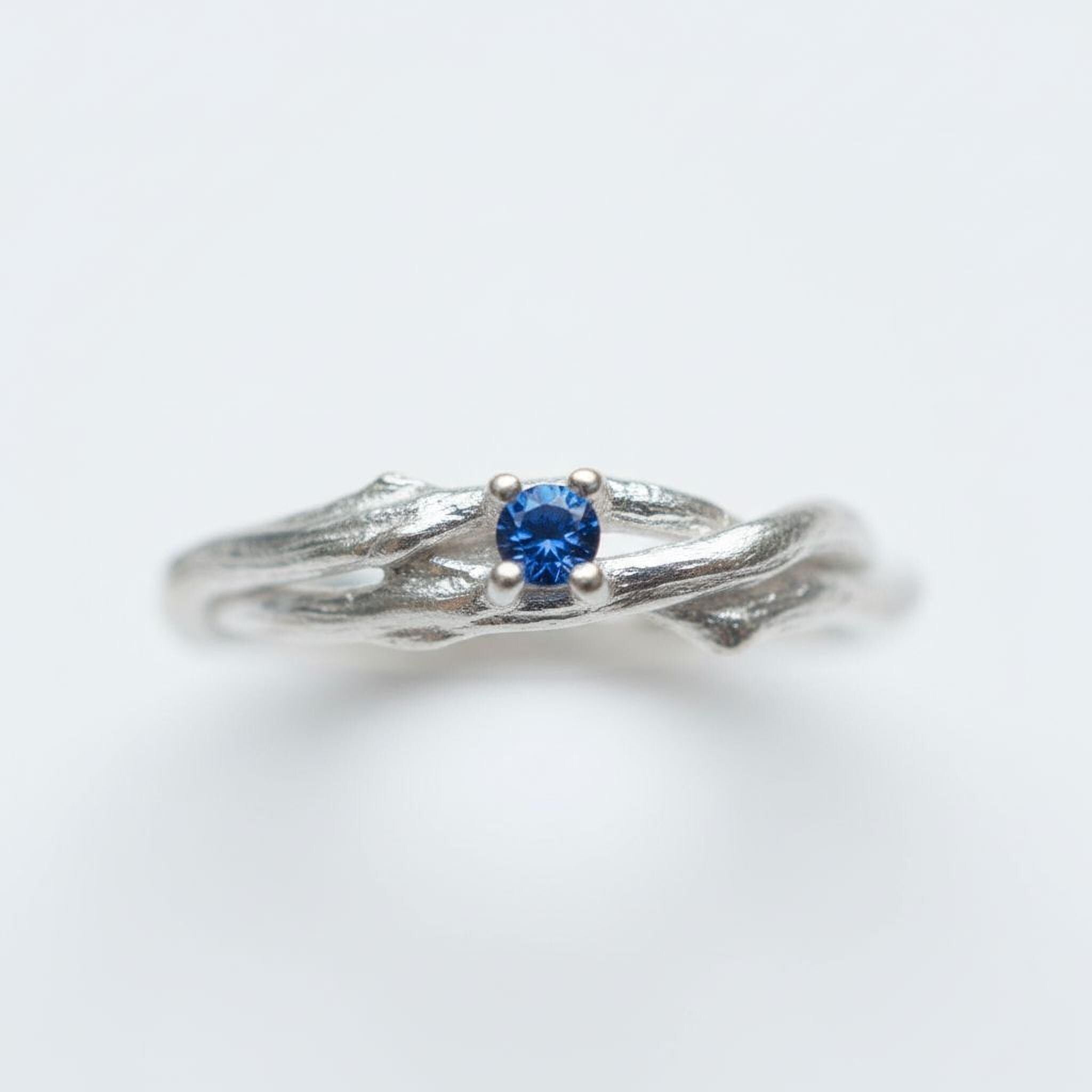 Nature Gold Branch Ring with color Zircon. Gold Plated Sterling Silver 925 Twig Ring, Handmade Minimalist Jewelry